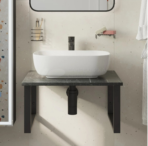 Столешница 60*46 см керамогранит коричневая